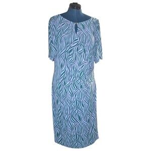 BLACK LABEL EVAN PICONE Women's Old Money Green & Black Zebra Print Dress- 16W